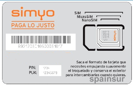 Simyo prepaid sim-cards - 4GSIM.ES