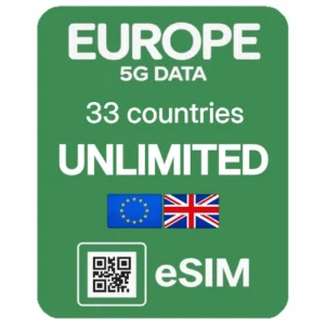 eSIM Unlimited Data 33  — Europe, UK