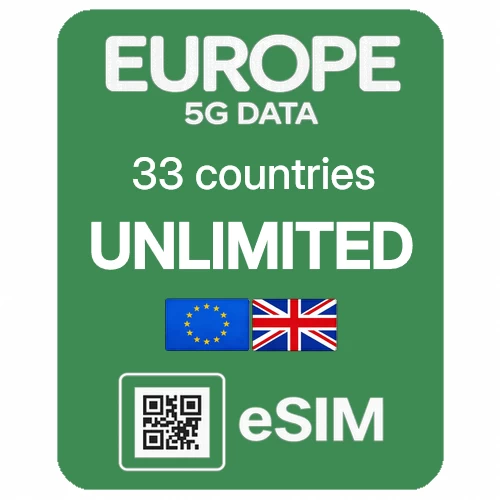 esim-unlimited-data-europe-turkey-esim-33 countries eSIM Unlimited Data 33 — Europe, UK - Image 1